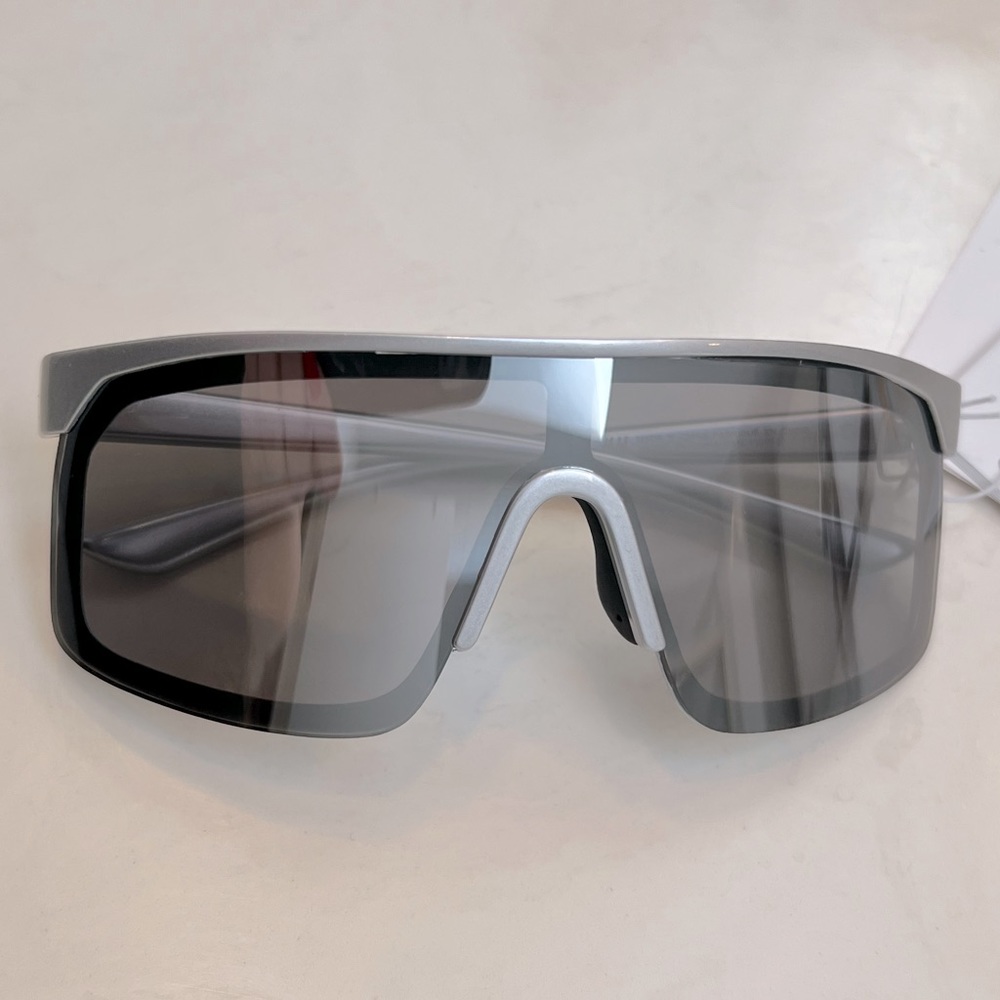 Silver Reflective Visor Sunglasses - image 1